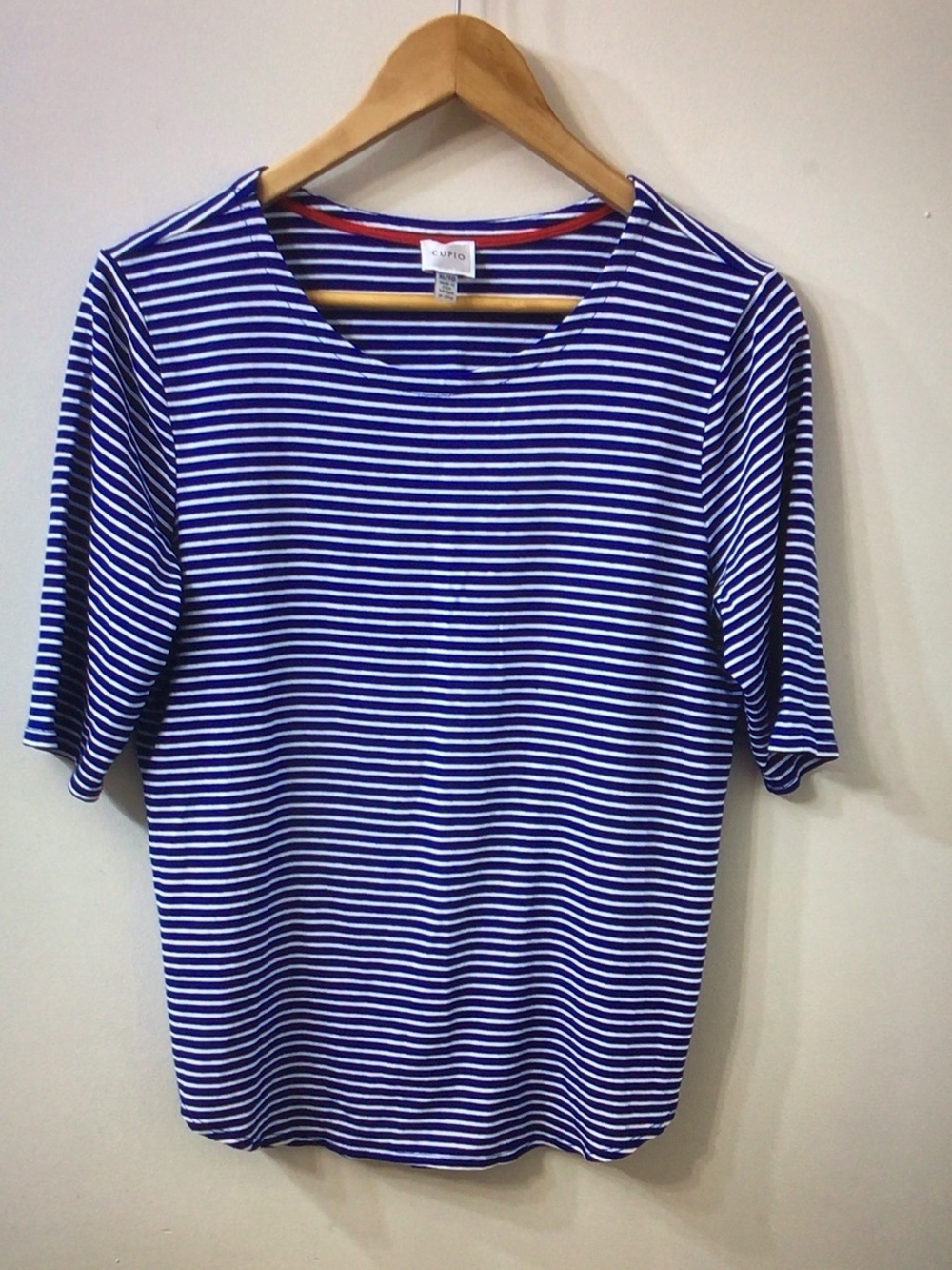 Cupio Blue and White Striped Short Sleeve Tee